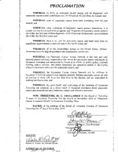 Icon of Proclamation Designating November  Pancreatic Cancer Awareness Month In Sycamore Township